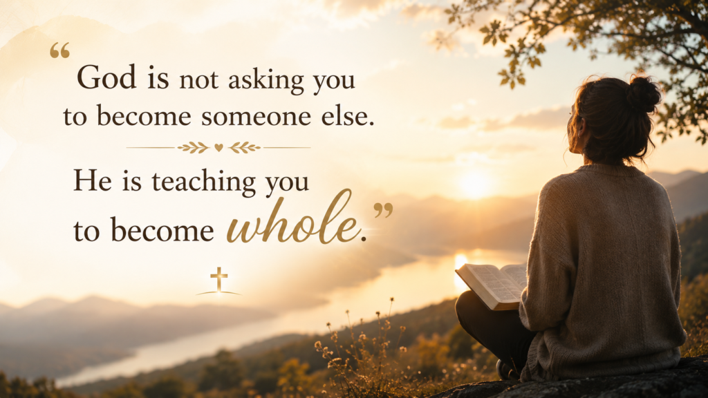 God is not asking you to become someone else. He is teaching you to become whole.